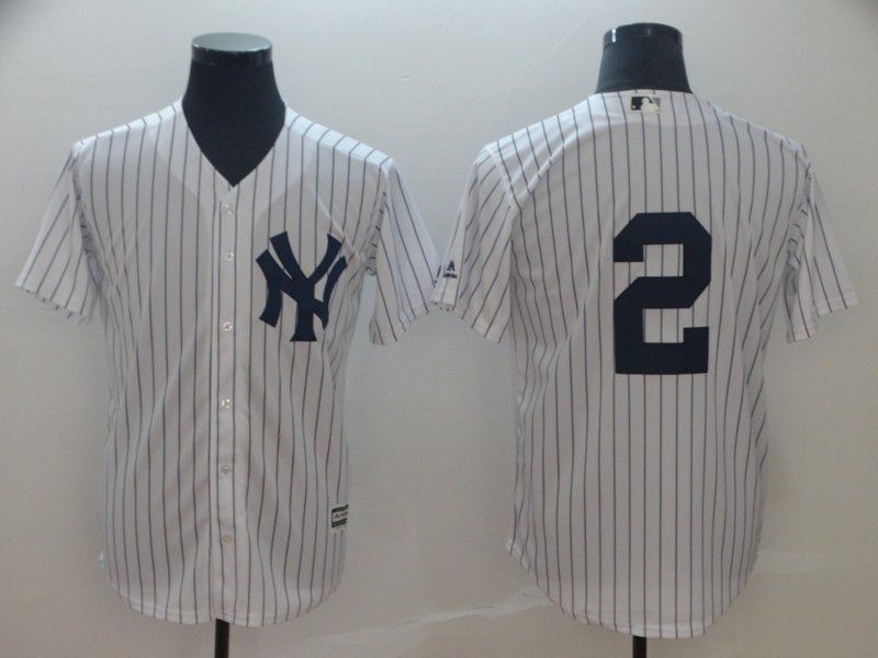 2019 MLB Men New York Yankees #2 Jeter white game Jerseys->new york yankees->MLB Jersey